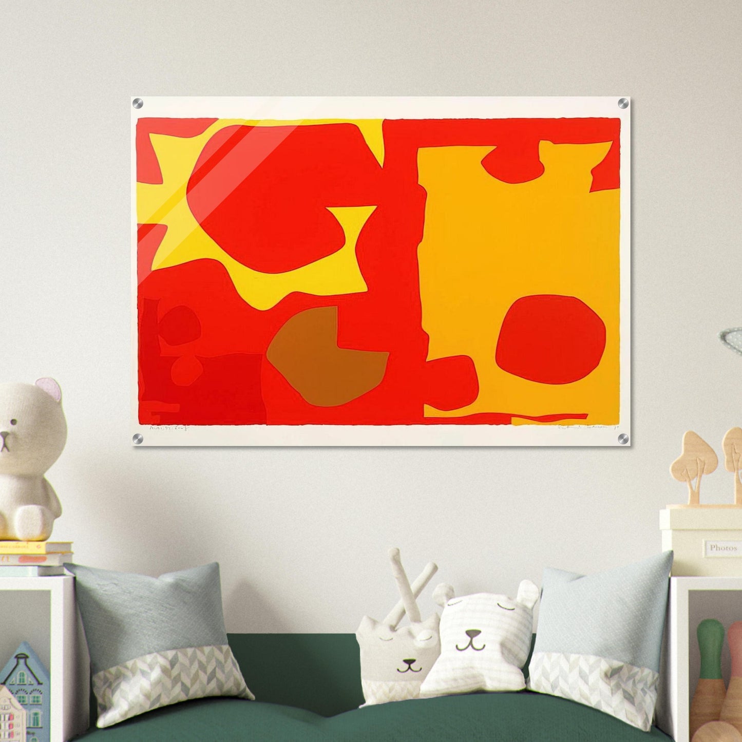 Six in Light Orange with Red in Yellow - 1970 - Patrick Heron Acrylic Print - 70x100 cm / 28x40″ inches