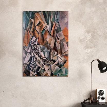 Still life with bottle of Anis del Mono - 1909 - Pablo Picasso Brushed Aluminum Print - 70x100 cm / 28x40 inches | Pablo Picasso Aluminum Print | Pablo Picasso Prints