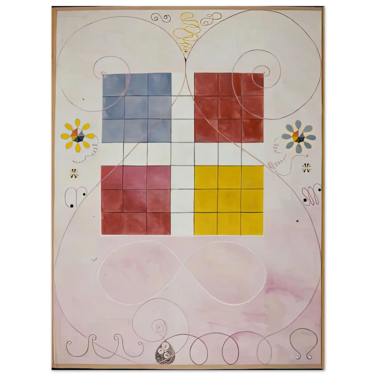 Hilma af Klint - DE TIO ST RSTA N 10 ALDERDOMEN 1907 Wall art - 60x80 cm / 24x32 Inches - Premium Wooden Framed Poster With Fine Art Paper - White frame