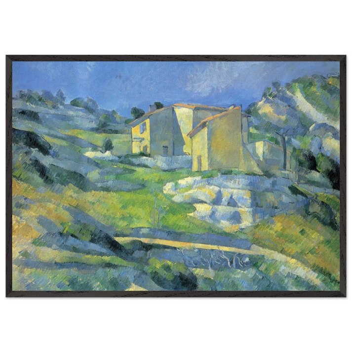 Houses at the LEstaque - Paul Cezanne 70x100 cm / 28x40 inches Framed Art Print – Black Wooden Frame