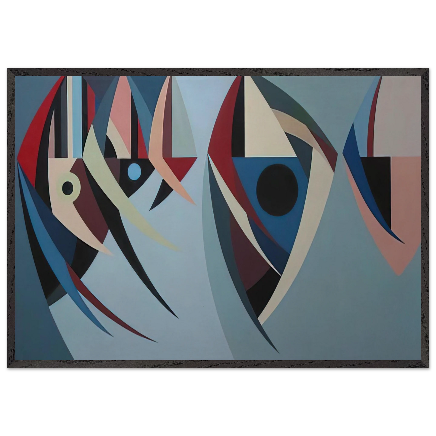Untitled - 1956 N3 - Karl Benjamin 70x100 cm / 28x40 inches Framed Art Print – Black Wooden Frame