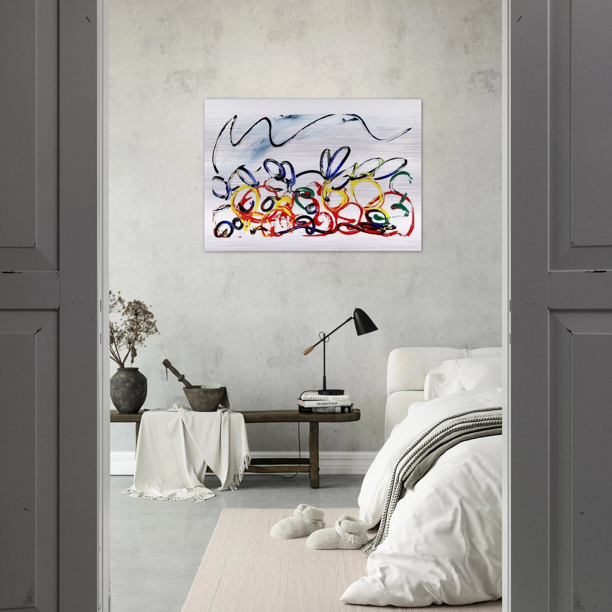 Acerbo - 1983 - Mario Schifano Brushed Aluminum Print - 70x100 cm / 28x40 inches | Mario Schifano Aluminum Print | Mario Schifano Prints
