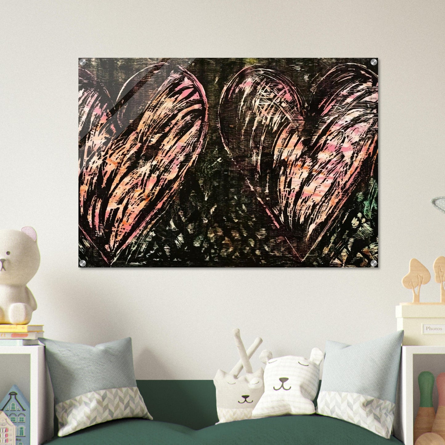 TWO HEARTS IN A FOREST 1981 - Jim Dine Acrylic Print - 70x100 cm / 28x40″ inches