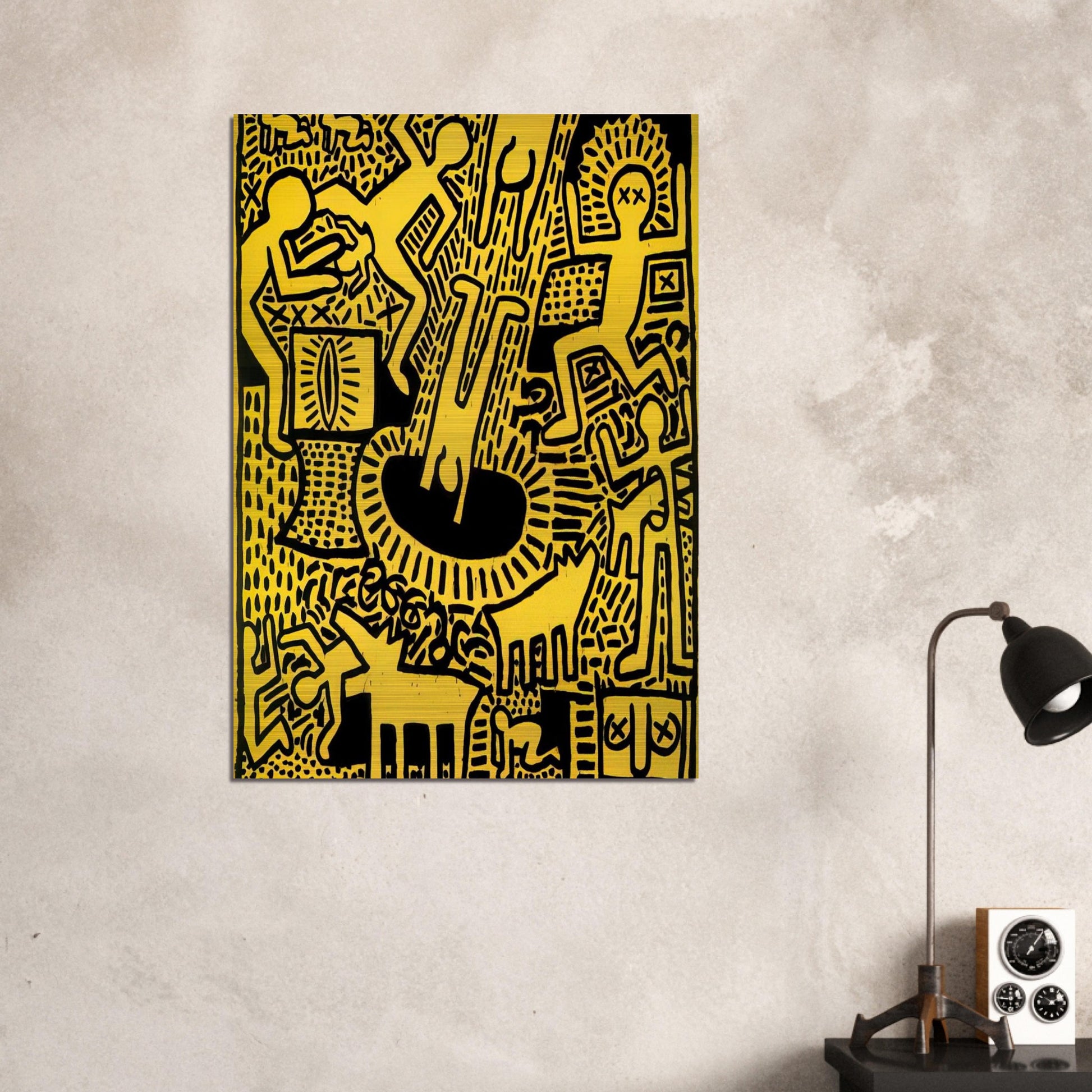 UNTITLED 1981 - Keith Haring Brushed Aluminum Print - 70x100 cm / 28x40 inches | Keith Haring Aluminum Print | Keith Haring Prints | Keith Haring Art For Sale