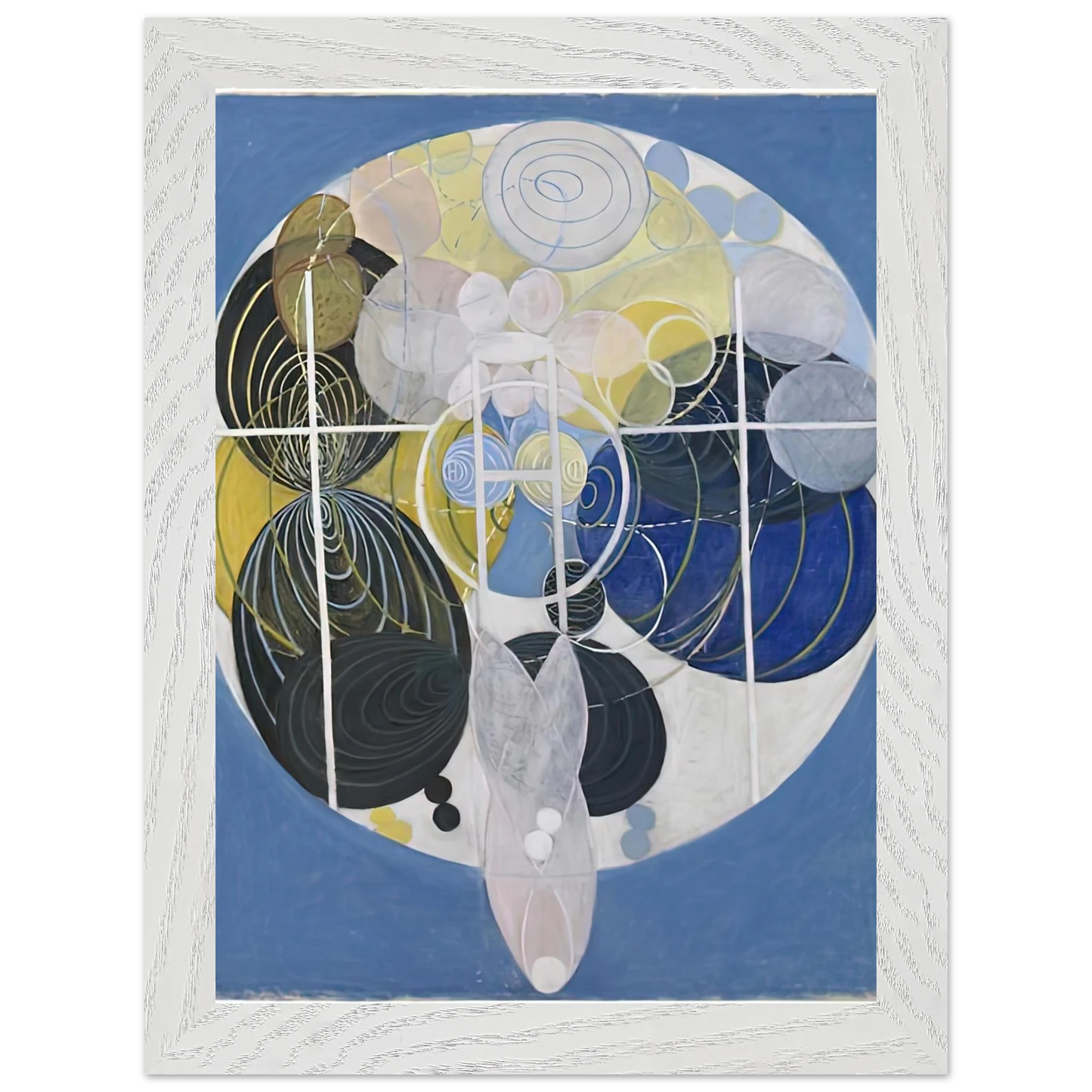 Hilma af Klint - THE LARGE FIGURE PAINTINGS NR 5 1907 Wall art - 70x100 cm / 28x40 inches - Premium Wooden Framed Poster With Fine Art Paper-canvas - Black frame