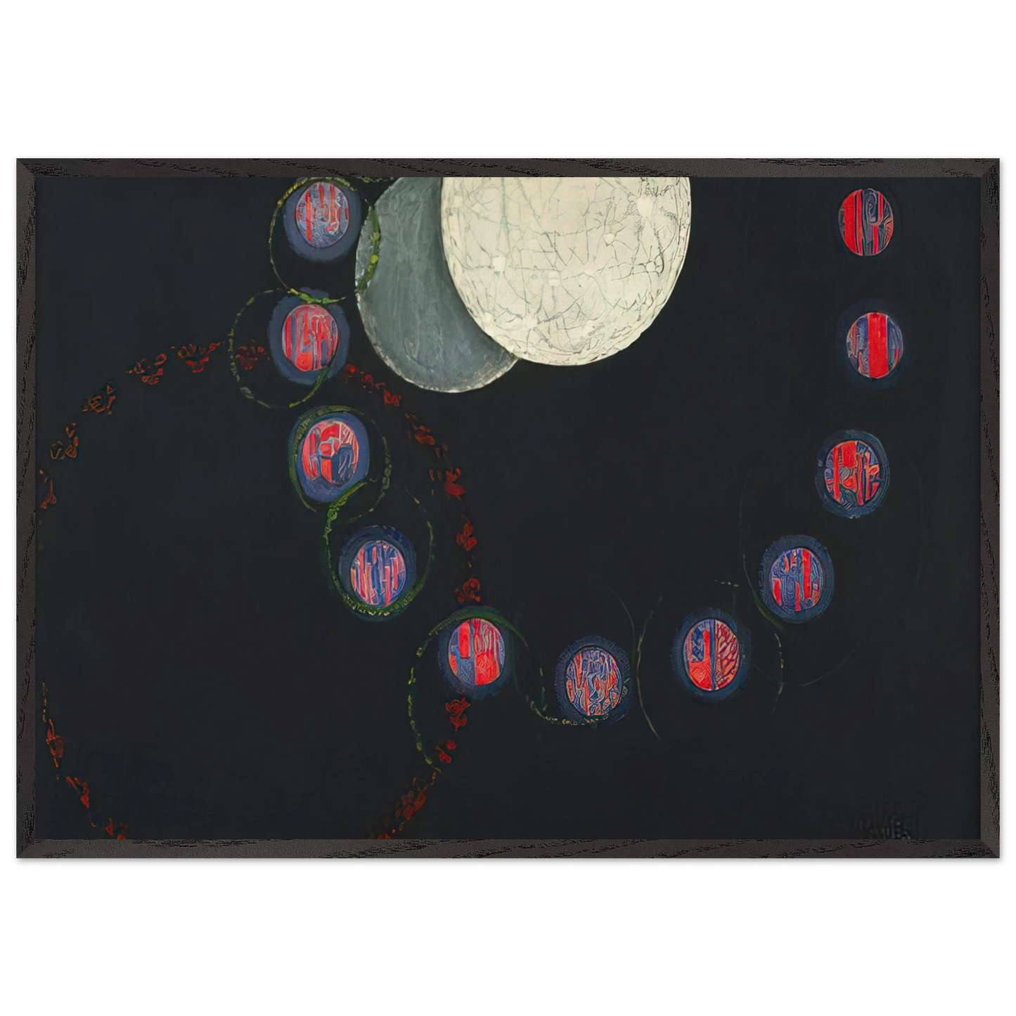 The First Step - Frantisek Kupka 70x100 cm / 28x40 inches Framed Art Print – Black Wooden Frame