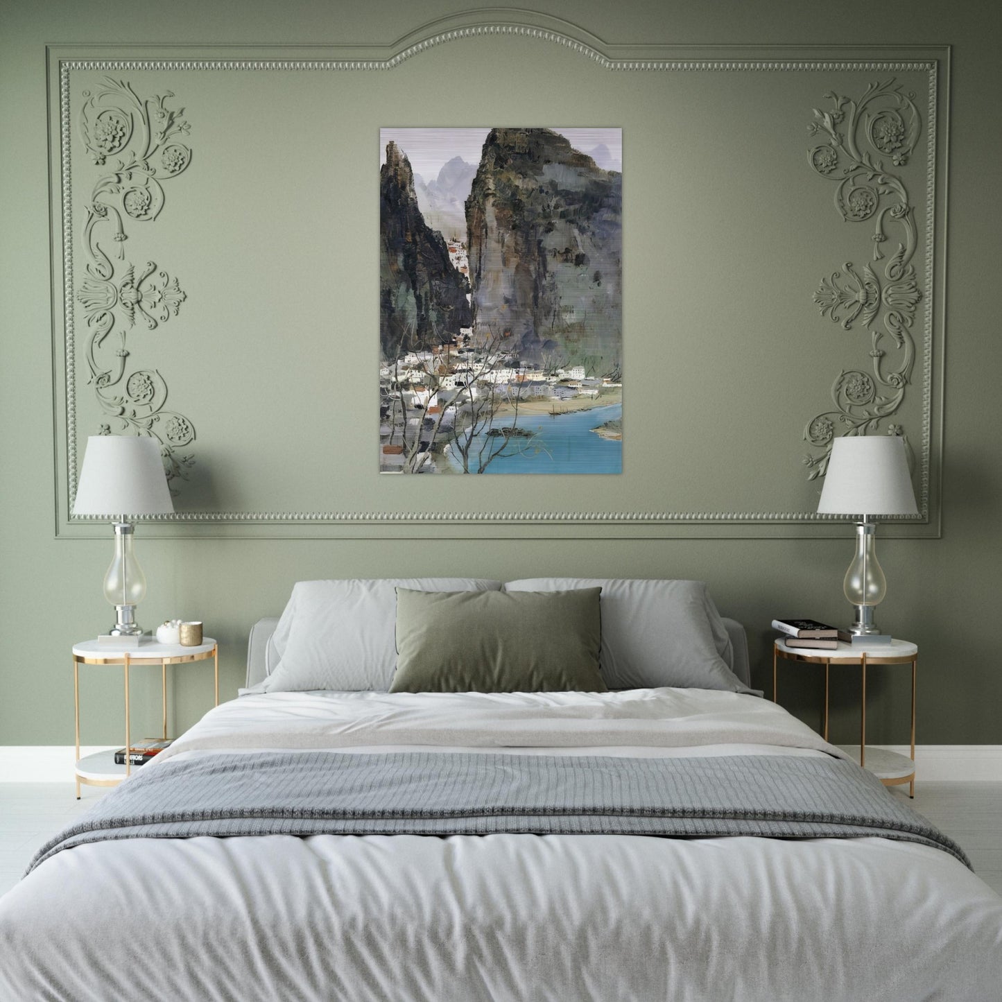 Scenery of Guilin - 1973 - Wu Guanzhong Brushed Aluminum Print - 70x100 cm / 28x40 inches | Wu Guanzhong Aluminum Print | Wu Guanzhong Prints