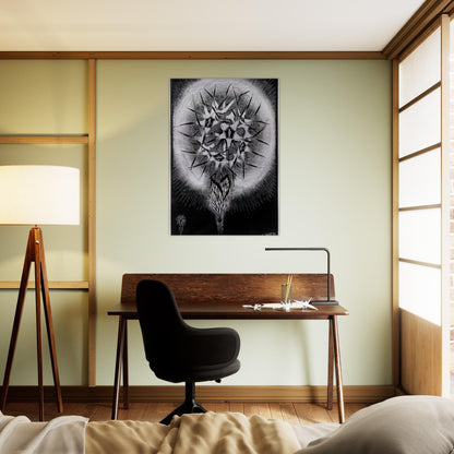 PRICKLY FLOWER - MC Escher Brushed Aluminum Print - 70x100 cm / 28x40 inches | MC Escher Aluminum Print | MC Escher Prints
