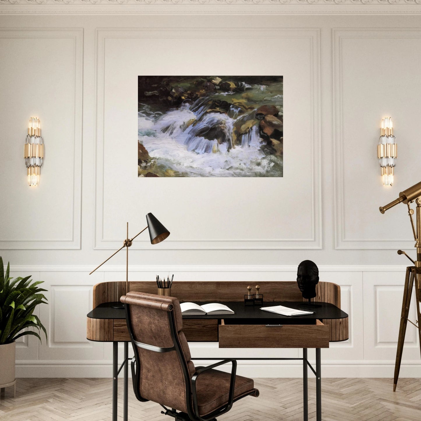 A Mountain Stream, Tyrol - John Singer Sargent Brushed Aluminum Print - 70x100 cm / 28x40 inches | John Singer Sargent Aluminum Print | John Singer Sargent Prints