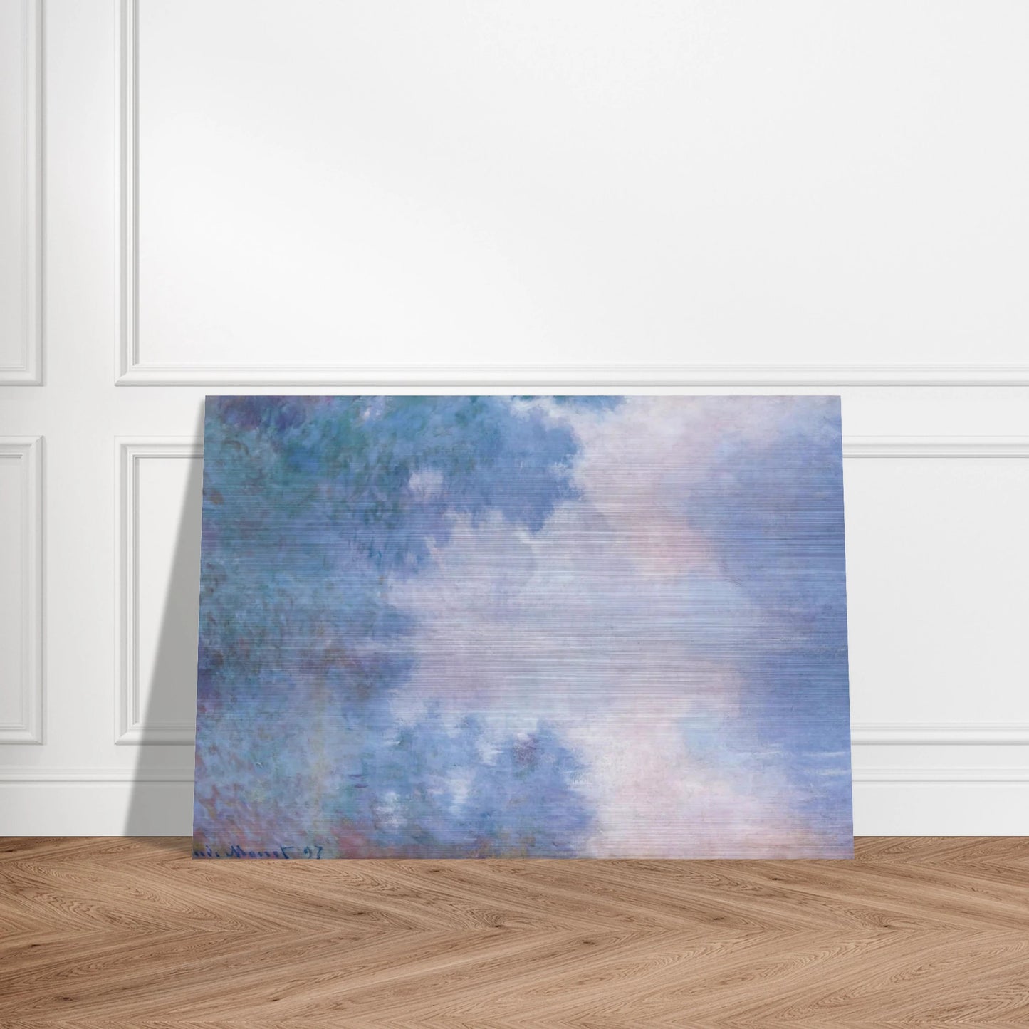 Morning on the Seine, Mist - claude monet Brushed Aluminum Print - 70x100 cm / 28x40 inches | claude monet Aluminum Print | claude monet Prints