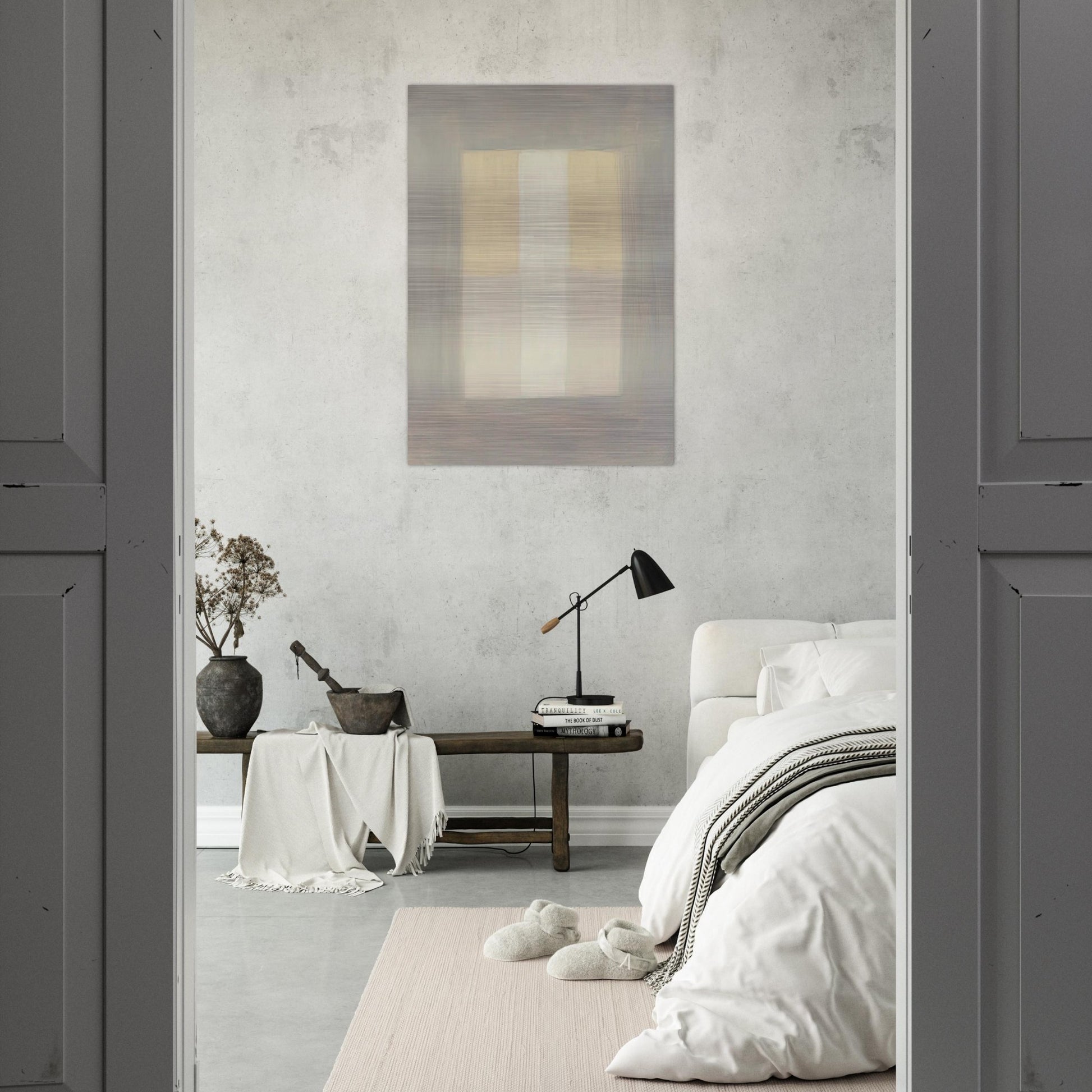 Desert Rain - Agnes Martin Brushed Aluminum Print - 70x100 cm / 28x40 inches | Agnes Martin Aluminum Print | Agnes Martin Prints