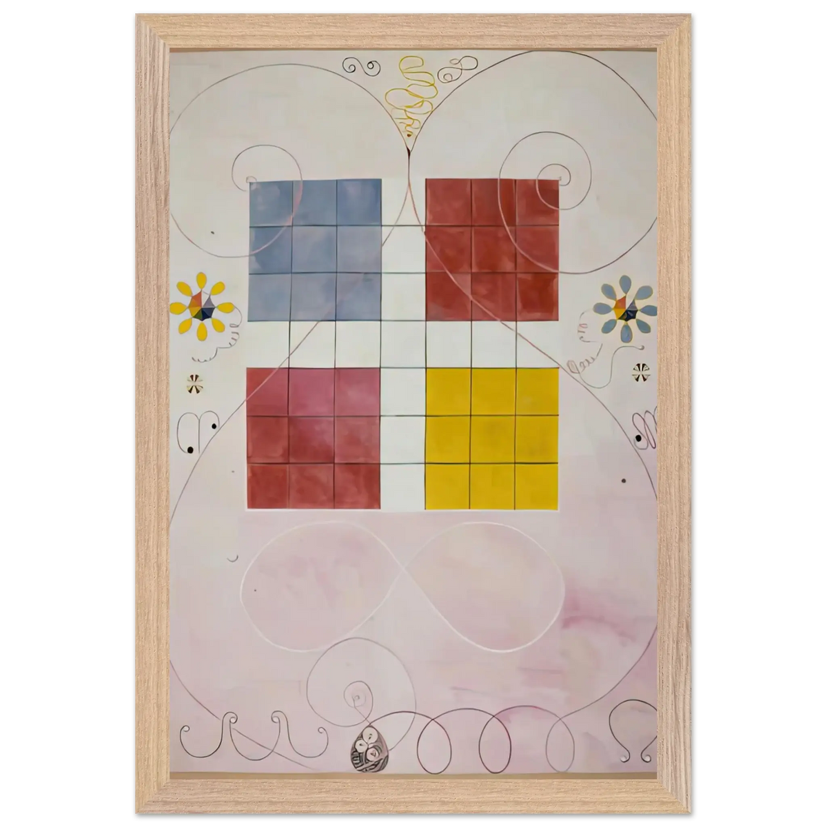 Hilma af Klint - DE TIO ST RSTA N 10 ALDERDOMEN 1907 Wall art - 70x100 cm / 28x40 Inches - Premium Wooden Framed Poster With Fine Art Paper - Black frame