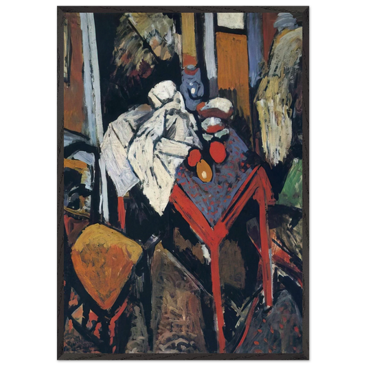 STILL LIFE ON THE RED TABLE 1904 - Andre Derain 70x100 cm / 28x40 inches Framed Art Print – Black Wooden Frame