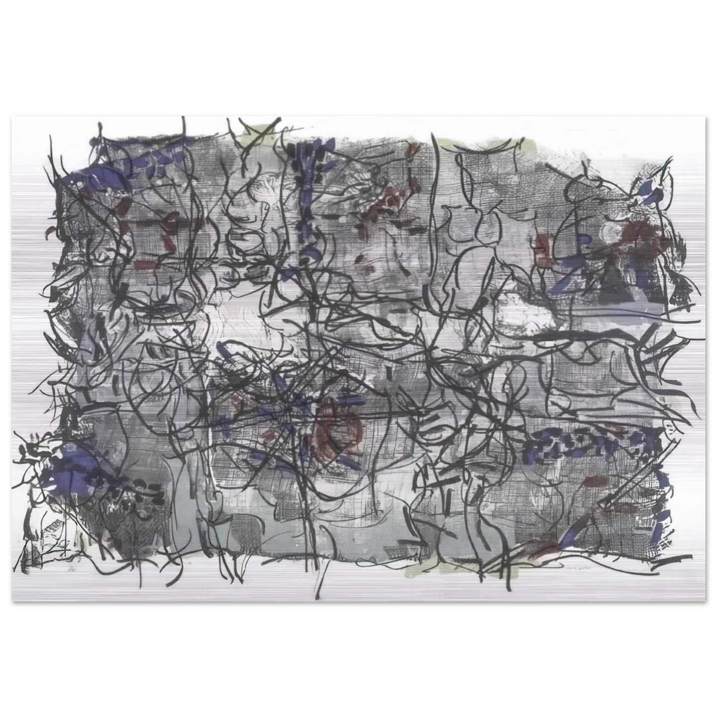Jute IV - Jean-Paul Riopelle Brushed Aluminum Print - 70x100 cm / 28x40 inches | Jean-Paul Riopelle Aluminum Print | Jean-Paul Riopelle Prints
