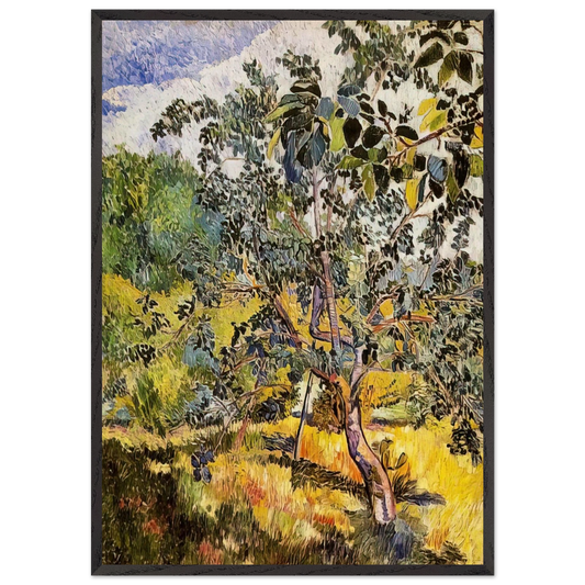 Corner of a garden Sun - Post-Impressionism - Natalia Goncharova 70x100 cm / 28x40 inches Framed Art Print – Black Wooden Frame