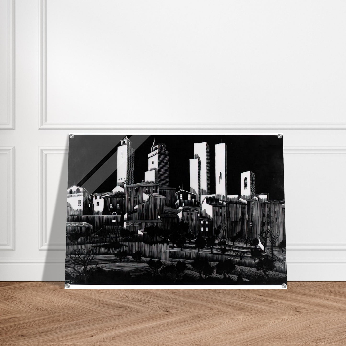 SAN GIMIGNANO - MC Escher Acrylic Print - 70x100 cm / 28x40″ inches | Maurits Cornelis Escher Prints