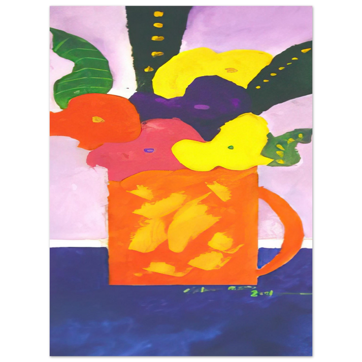 Aldemir Martins - Jar With Flowers - 2001  75x100 cm / 30x40inches Fine Art Poster