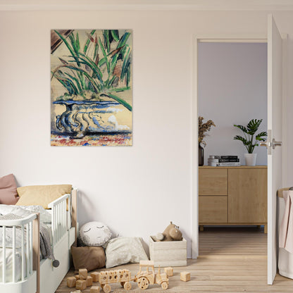 Blue Flowerpot - Paul Cézanne Brushed Aluminum Print - 70x100 cm / 28x40 inches | Paul Cézanne Aluminum Print | Paul Cézanne Prints