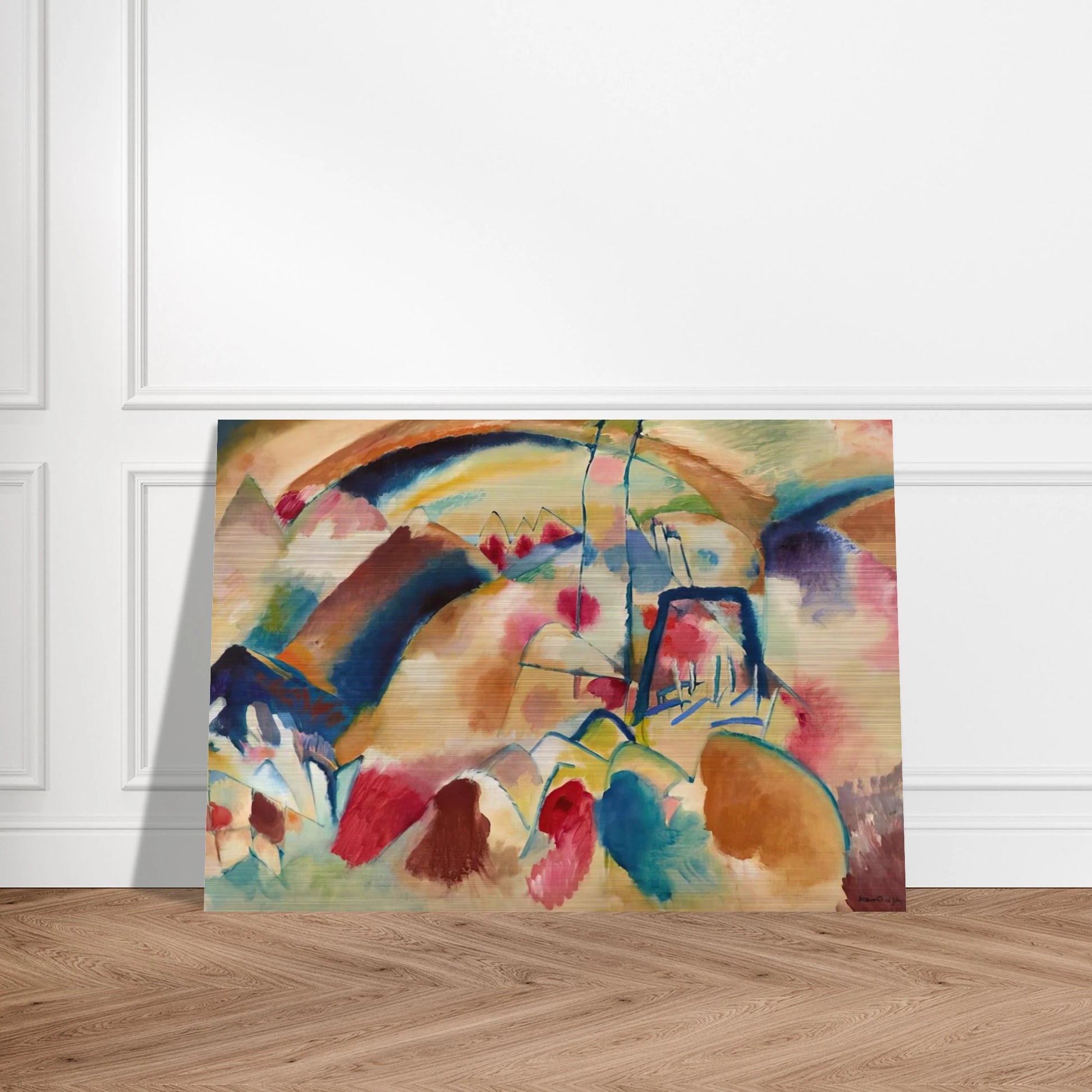 LANDSCAPE WITH CHURCH 1913 - Wassily Kandinsky Brushed Aluminum Print - 70x100 cm / 28x40 inches | Wassily Kandinsky Aluminum Print | Wassily Kandinsky Prints