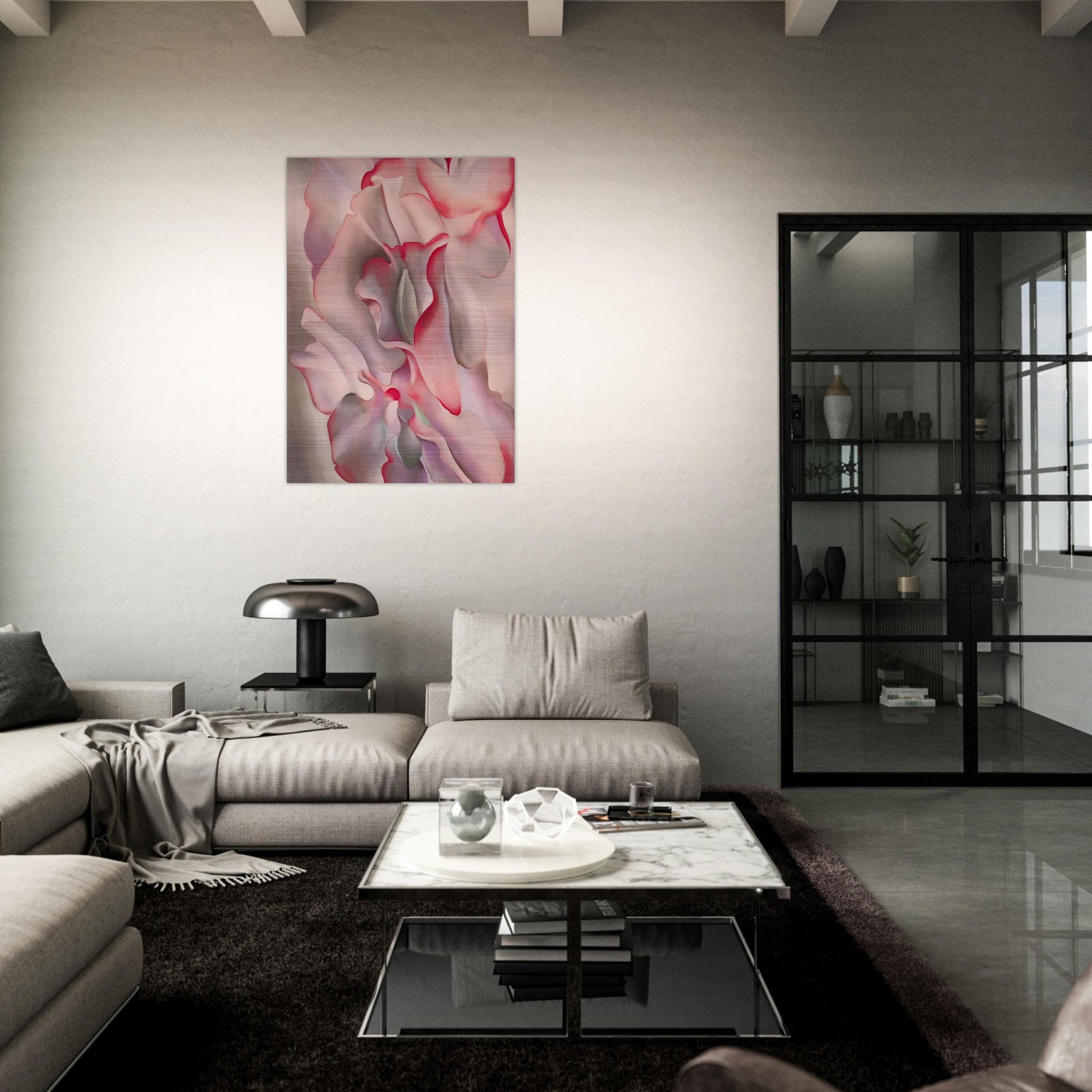 Pink Sweet Peas 2 - Georgia O'Keeffe Brushed Aluminum Print - 70x100 cm / 28x40 inches | Georgia O'Keeffe Aluminum Print | Georgia O'Keeffe Prints