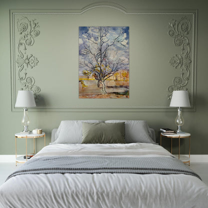 Pink Peach Trees - Vincent van Gogh Brushed Aluminum Print - 70x100 cm / 28x40 inches | Vincent van Gogh Aluminum Print | Vincent van Gogh Prints
