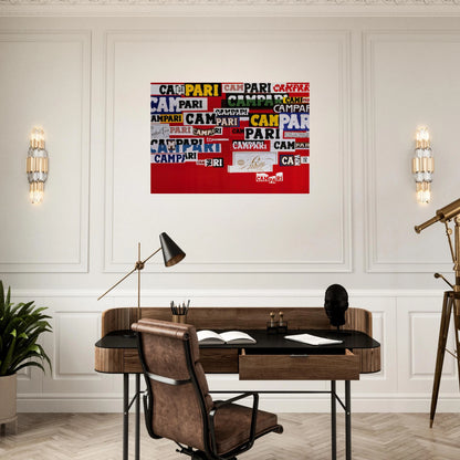 Campari - 1965 - Bruno Munari Brushed Aluminum Print - 70x100 cm / 28x40 inches | Bruno Munari Aluminum Print | Bruno Munari Prints