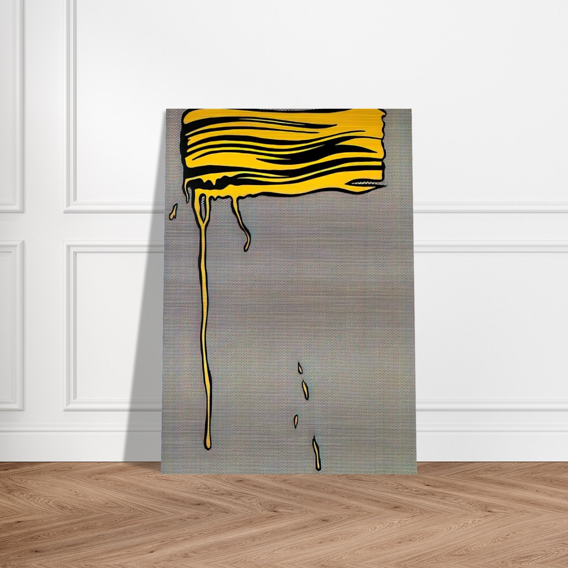 YELLOW BRUSHSTROKE I 1965 - Roy Lichtenstein Brushed Aluminum Print - 70x100 cm / 28x40 inches | Roy Lichtenstein Aluminum Print | Roy Lichtenstein Prints