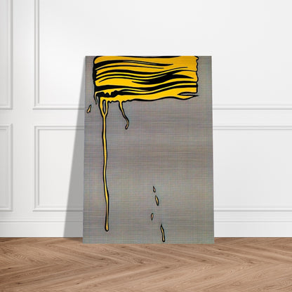 YELLOW BRUSHSTROKE I 1965 - Roy Lichtenstein Brushed Aluminum Print - 70x100 cm / 28x40 inches | Roy Lichtenstein Aluminum Print | Roy Lichtenstein Prints