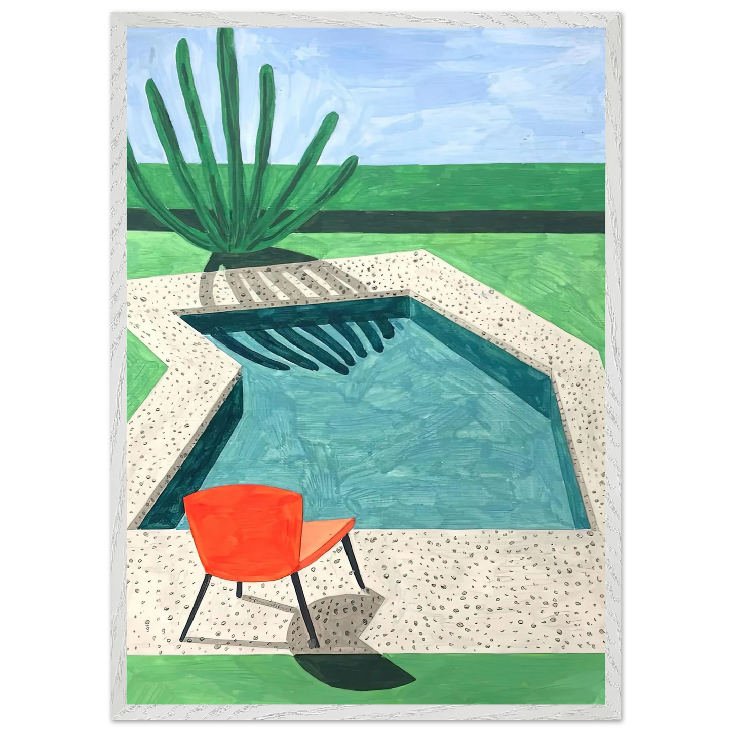 David Hockney - David Hockney Wall art - A1 (59.4 x 84.1  cm) - Premium Wooden Framed Poster With Fine Art Paper-canvas - Wood frame