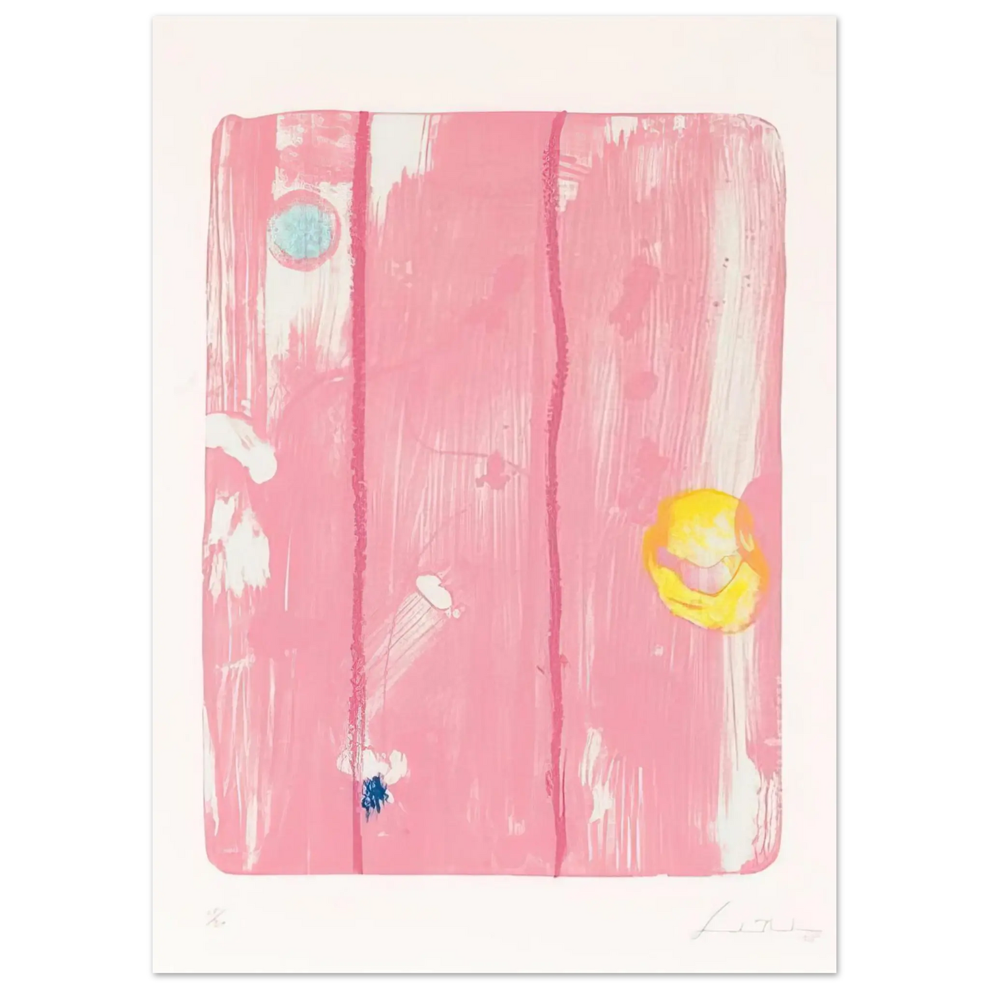 Helen Frankenthaler - Reflections VIII - 1995 Wall art - 60x80 cm / 24x32 Inches - Premium Wooden Framed Poster With Fine Art Paper - White frame