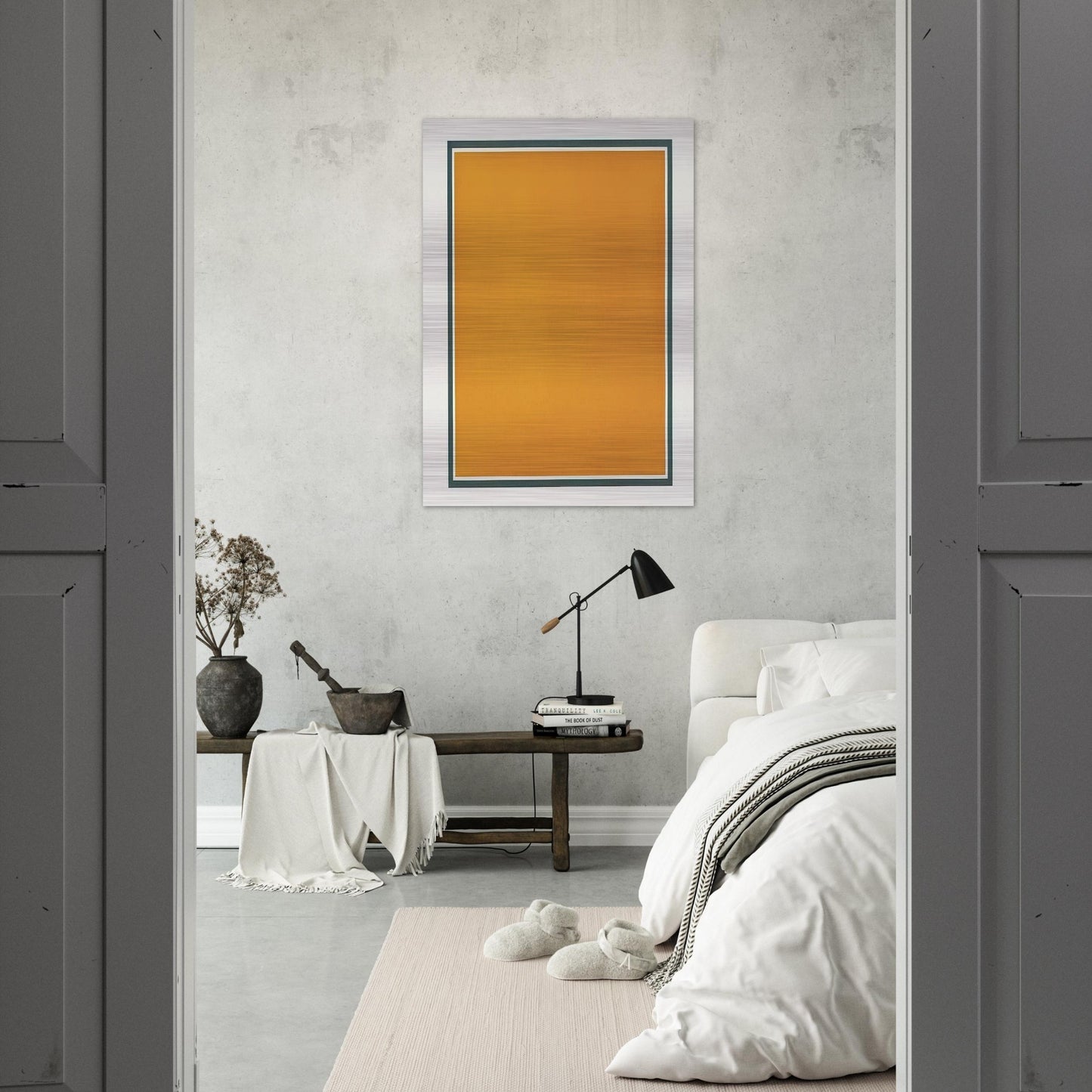 A Square With Colors Superimposed Within a Border - Sol LeWitt Brushed Aluminum Print - 70x100 cm / 28x40 inches | Sol LeWitt Aluminum Print | Sol LeWitt Prints
