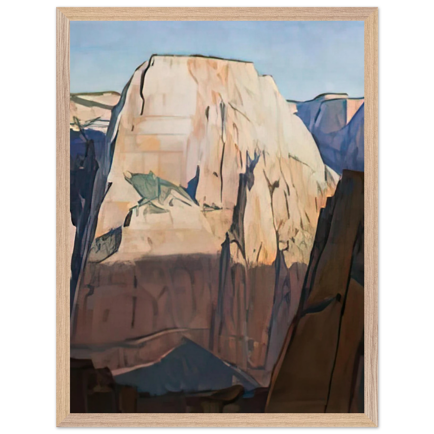 Maynard Dixon - GREAT WHITE THRONE ZION CANYON UTAH 1933 Wall art - 60x80 cm / 24x32 inches - Premium Wooden Framed Poster With Fine Art Paper-canvas - Black frame