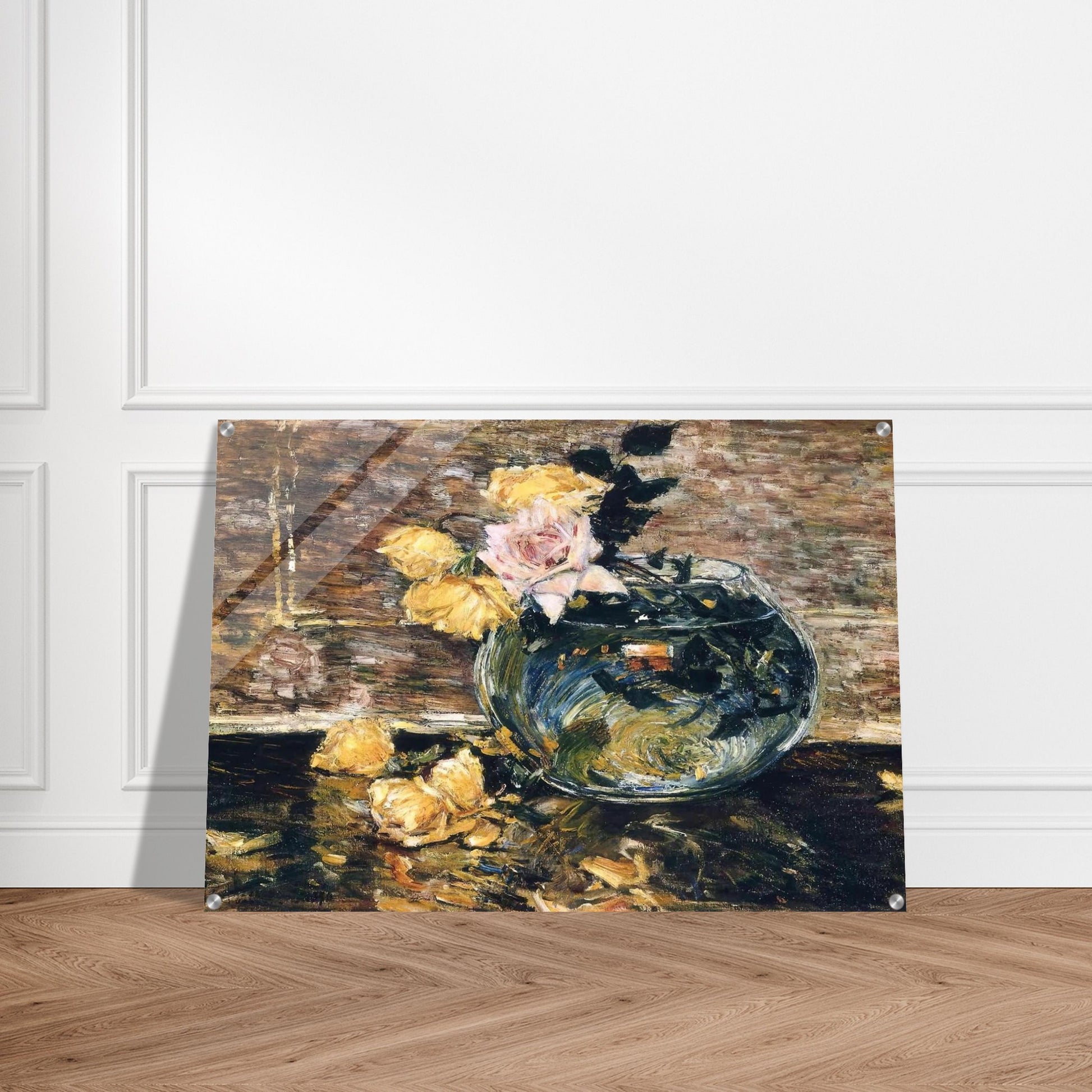 Roses in a Vase - Childe Hassam Acrylic Print - 70x100 cm / 28x40″ inches
