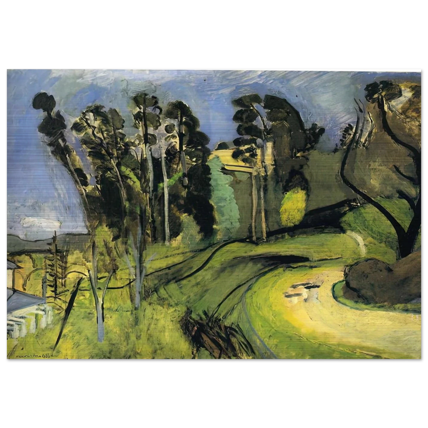 MONTALBAN LANDSCAPE 1918 - Henri Matisse Brushed Aluminum Print - 70x100 cm / 28x40 inches | Henri Matisse Aluminum Print | Henri Matisse Prints