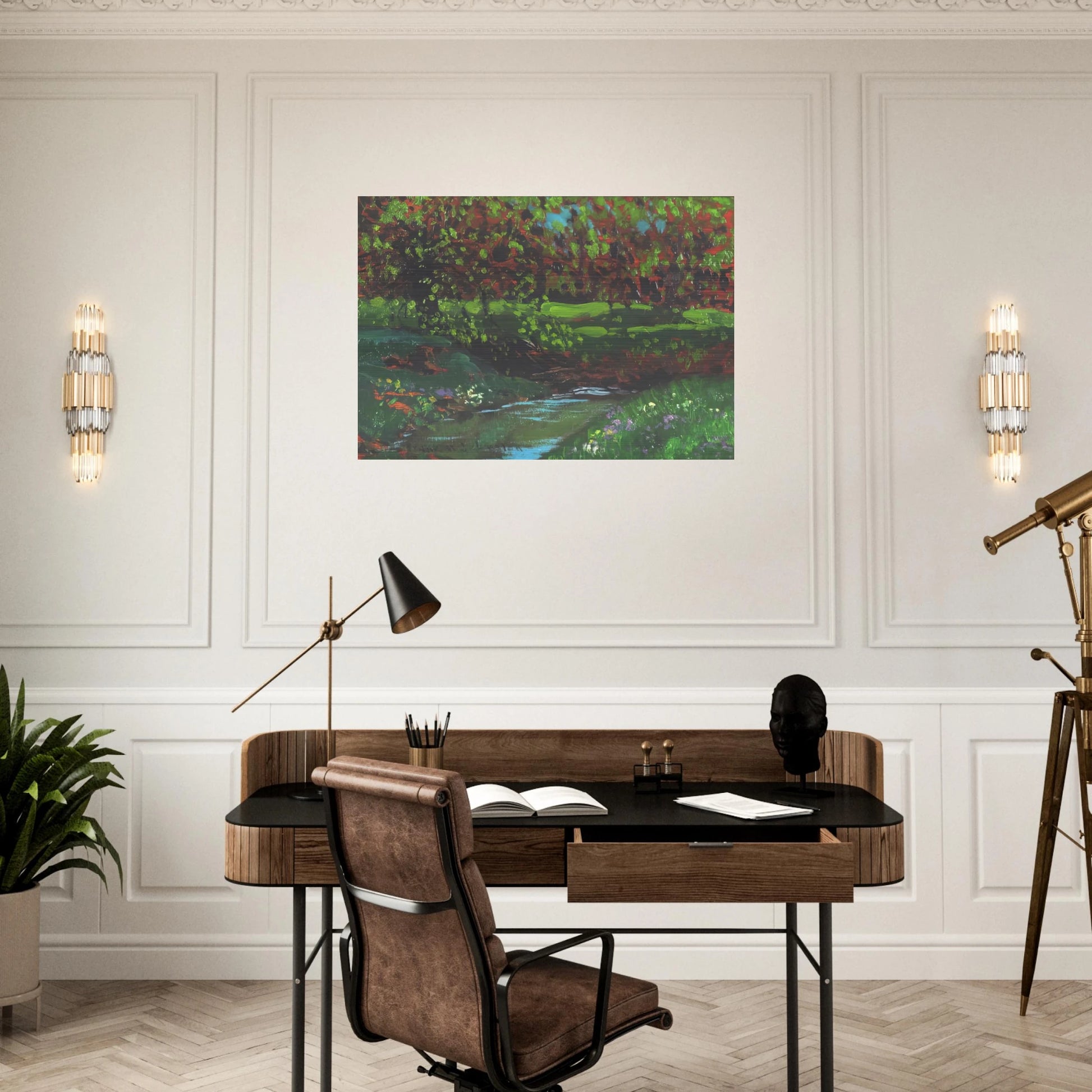 Green Pool - Post-Impressionism - Frank Johnston Brushed Aluminum Print - 70x100 cm / 28x40 inches | Frank Johnston Aluminum Print | Frank Johnston Prints
