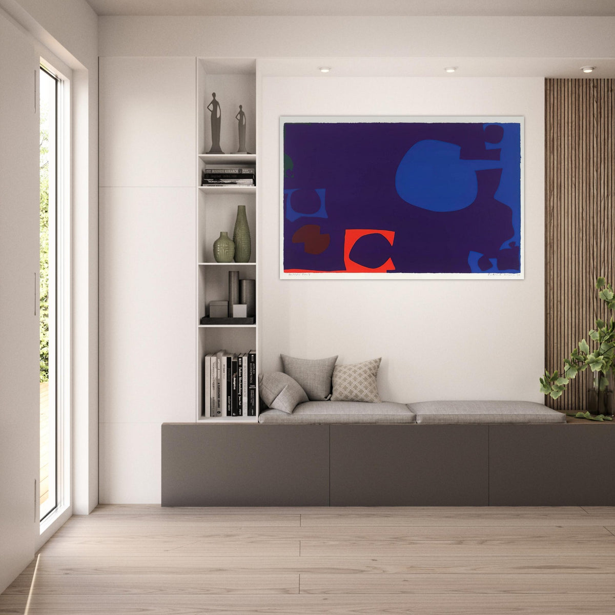 Blue and Deep Violet with Orange, Brown and Green - 1970 - Patrick Heron Art Prints - 100x150 cm / 40x60″ inches | Patrick Heron Poster | Patrick Heron Prints