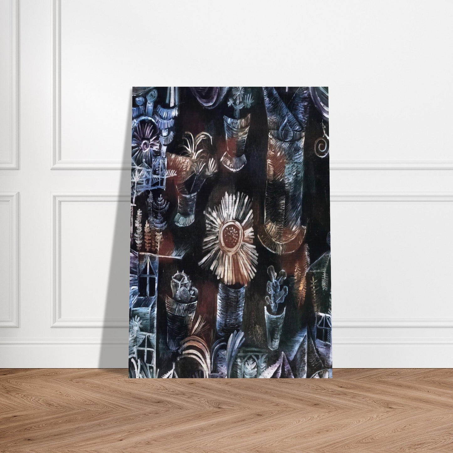 STILL LIFE WITH THISTLE BLOOM 1919 - Paul Klee Brushed Aluminum Print - 70x100 cm / 28x40 inches | Paul Klee Aluminum Print | Paul Klee Prints