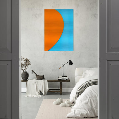 Orange Relief with Blue - Ellsworth Kelly Brushed Aluminum Print - 70x100 cm / 28x40 inches | Ellsworth Kelly Aluminum Print | Ellsworth Kelly Prints