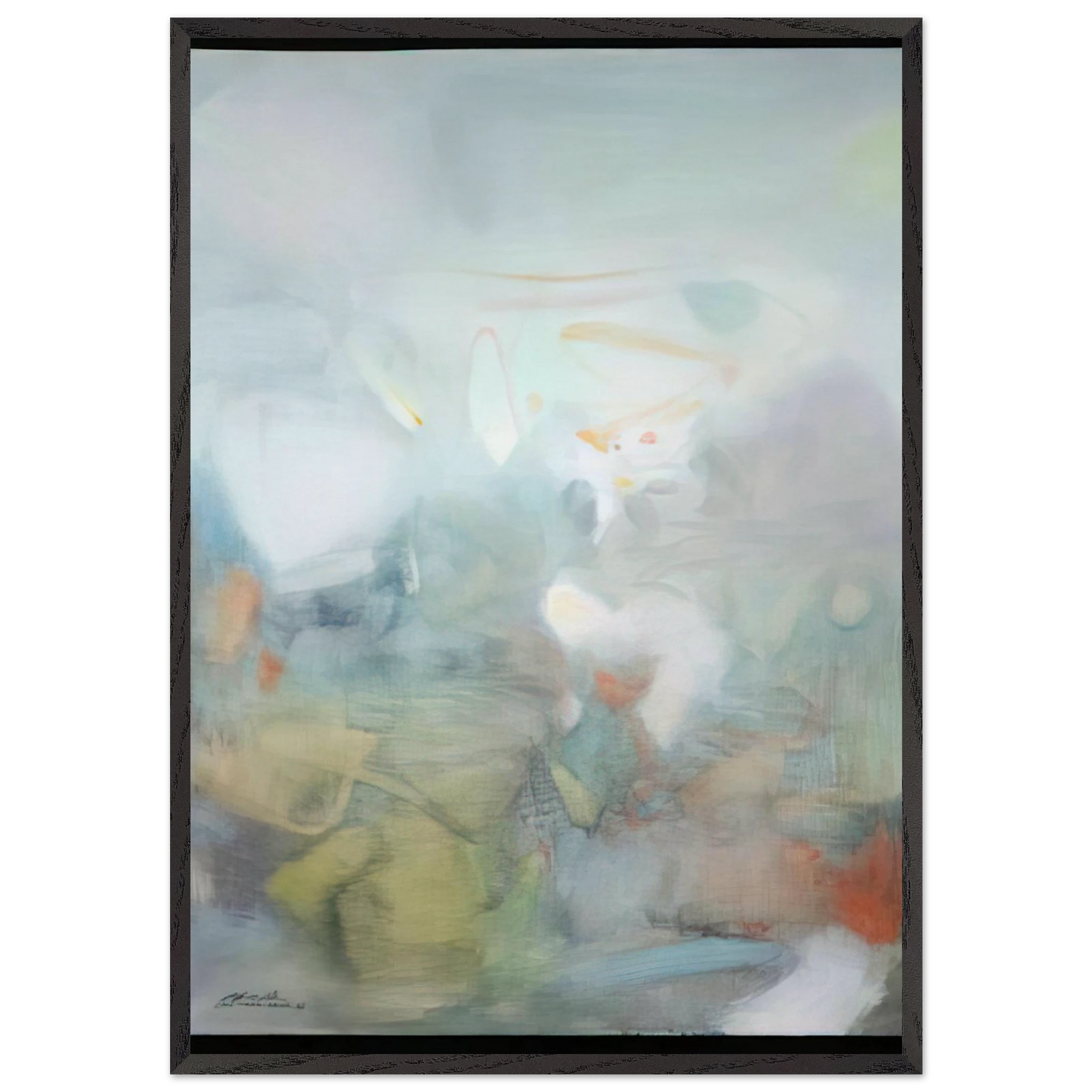 2 F VRIER 1986 - Chu teh Chun 70x100 cm / 28x40 inches Framed Art Print – Black Wooden Frame