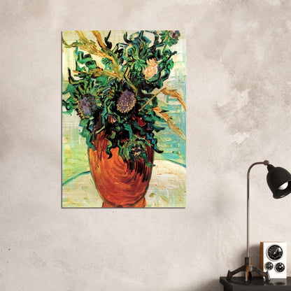 Still Life with Thistles - Vincent van Gogh Brushed Aluminum Print - 70x100 cm / 28x40 inches | Vincent van Gogh Aluminum Print | Vincent van Gogh Prints