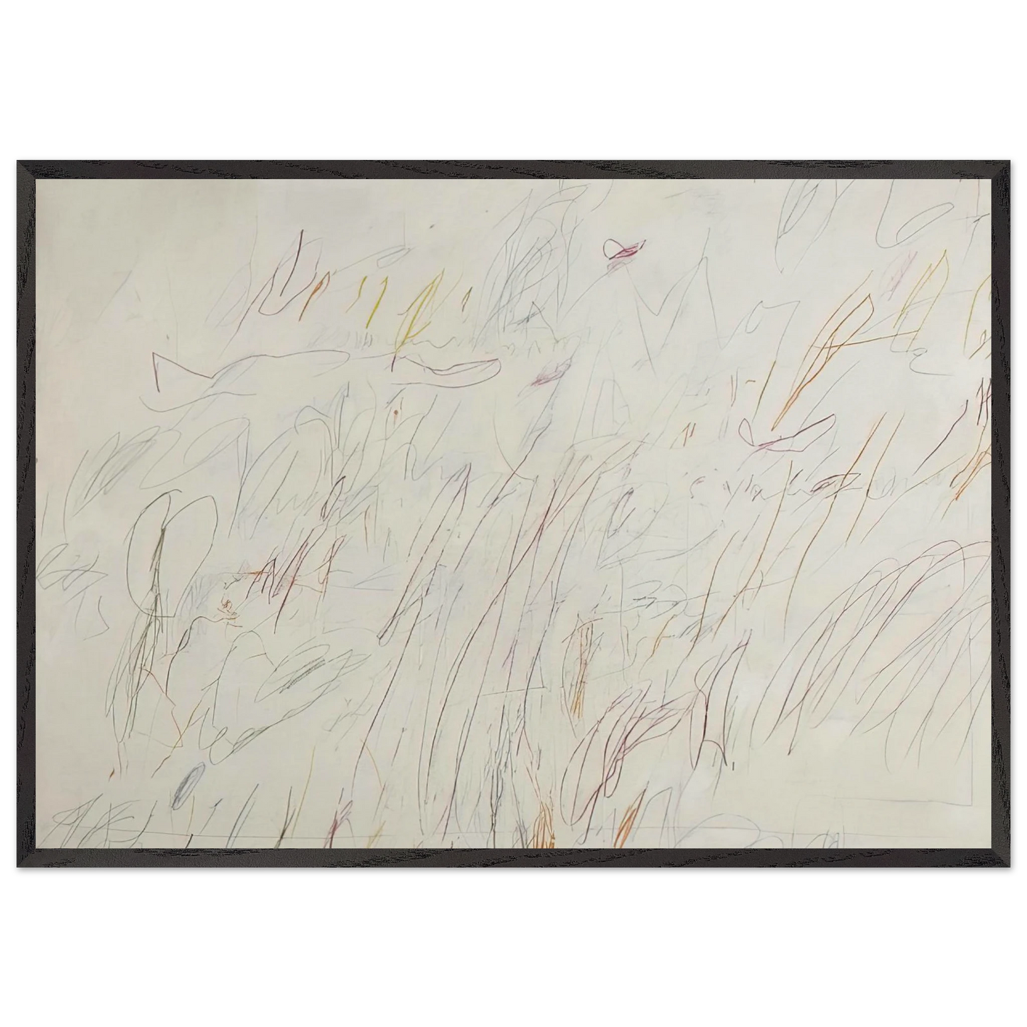 Sunset N1 - Cy Twombly 70x100 cm / 28x40 inches Framed Art Print – Black Wooden Frame