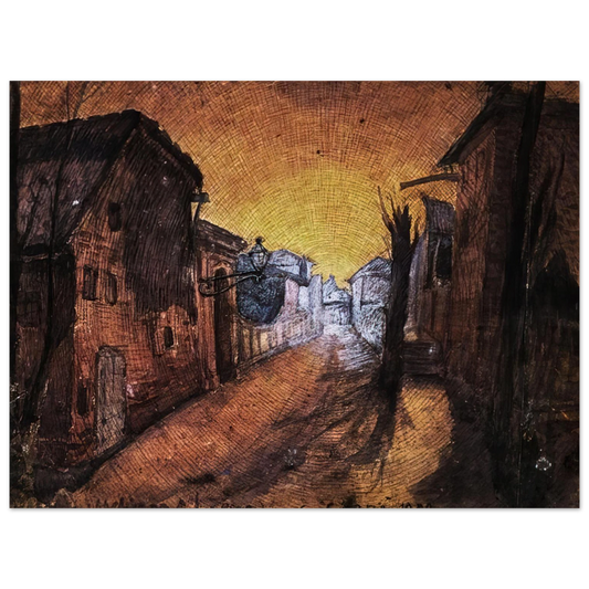 Carlo Carra - LA STRADA DI CASA 1900  75x100 cm / 30x40inches Fine Art Poster