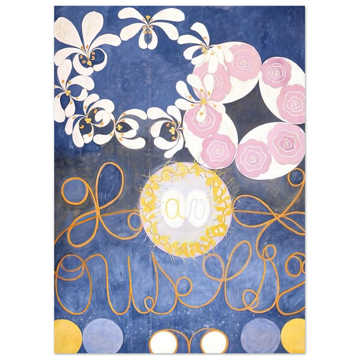Hilma af Klint - THE TEN LARGEST 1907 Wall art - 15x20 cm / 6x8 inches - Premium Wooden Framed Poster With Fine Art Paper - Wood frame