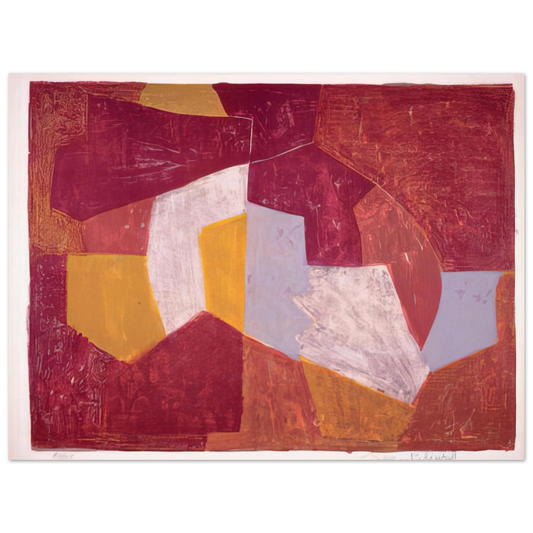 Serge Poliakoff - Composition carmin, brune, jaune et grise - 1956  75x100 cm / 30x40inches Fine Art Poster