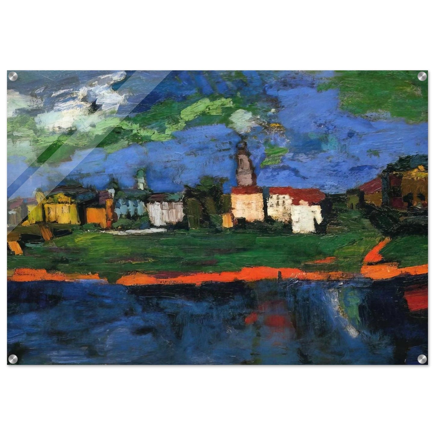 THE ELBE NEAR DRESDEN - OSKAR KOKOSCHKA Acrylic Print - 70x100 cm / 28x40″ inches