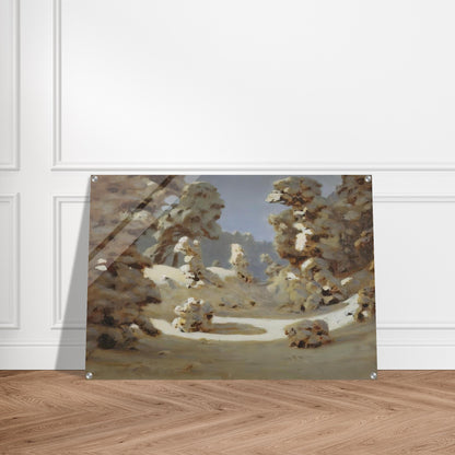 Winter. Sunlight on The Hoar Frost - Arkhyp Kuindzhi Acrylic Print - 70x100 cm / 28x40″ inches
