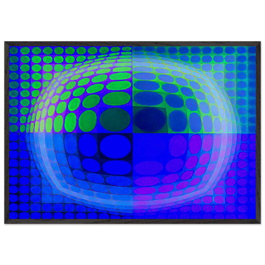 Pal-Ket - 1974 - Victor Vasarely 70x100 cm / 28x40 inches Framed Art Print – Black Wooden Frame