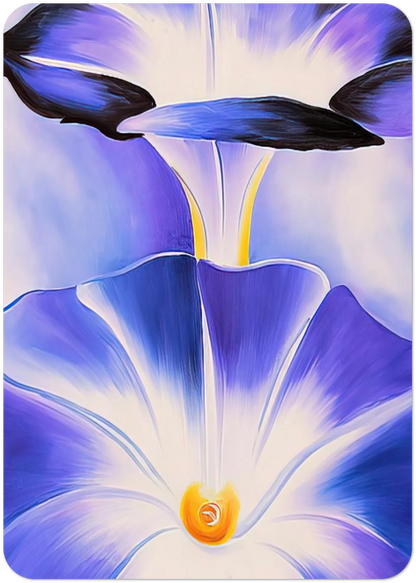 Blue Morning Glories By Georgia O'Keeffe Pack of 10 Post Cards | Georgia O'Keeffe Post Cards | A6 (10.5 x 14.8 cm) - 4.1 x 5.8 inches