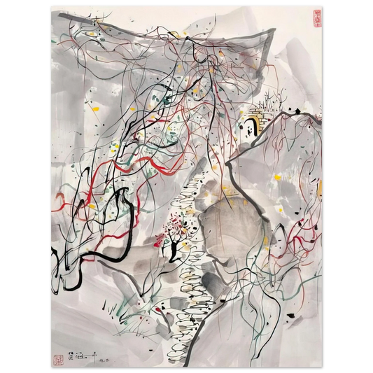 Wu Guanzhong - æ­¦å¤·å±±å¾„ - Abstract Expressionism, Ink and wash painting  75x100 cm / 30x40inches Fine Art Poster