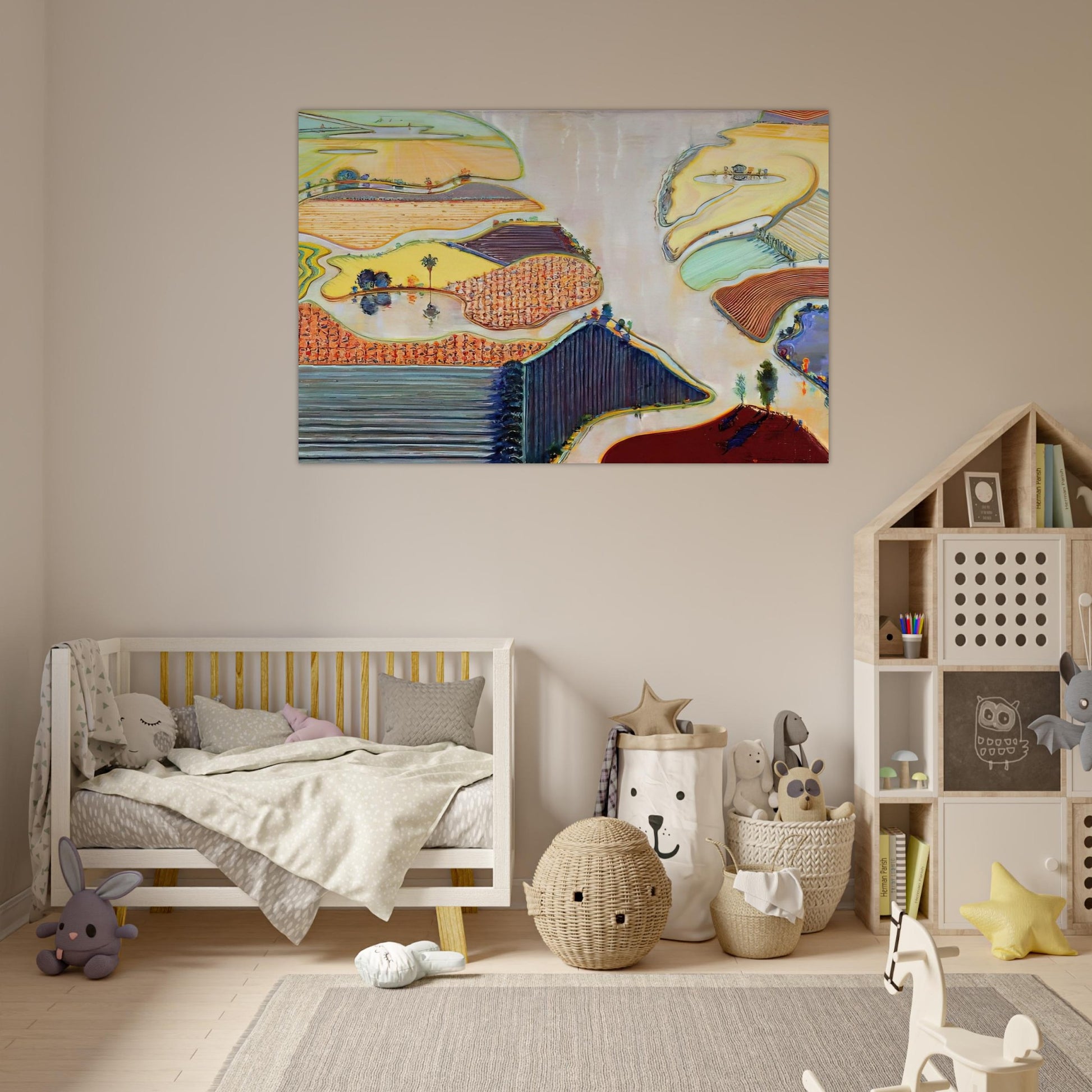 Delta Farms - 1996 - Wayne Thiebaud Art Prints - 100x150 cm / 40x60″ inches | Wayne Thiebaud Poster | Wayne Thiebaud Prints